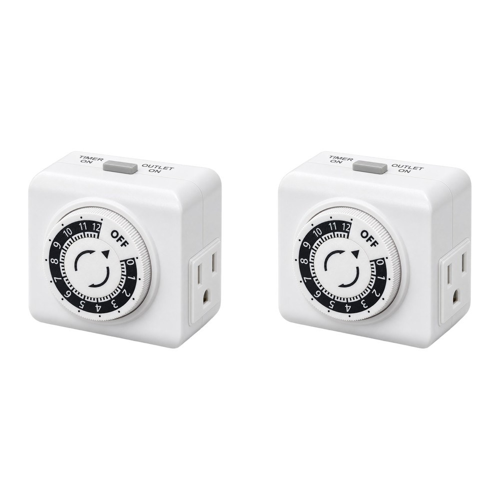 2 Pack 24 Hour Indoor Mechanic - Timer Dual Outlet 评论和价格